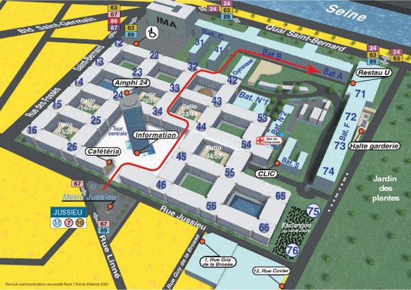 plan d'accès à Jussieu