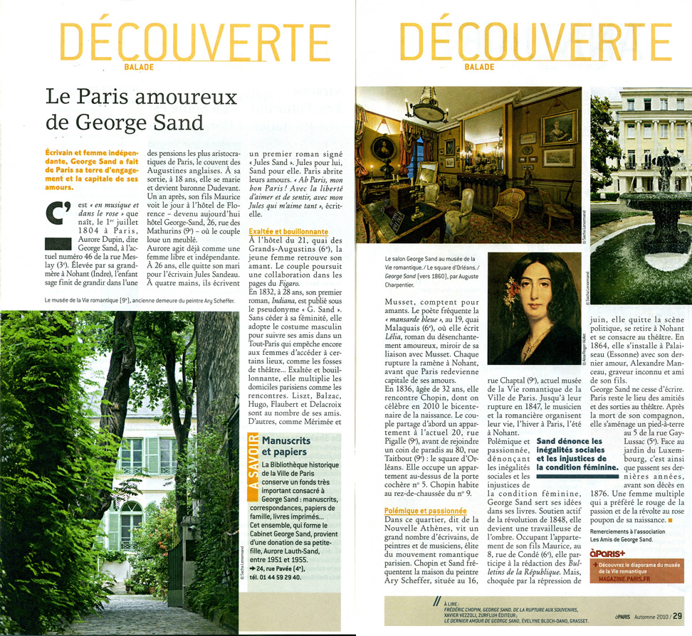 Le Paris amoureux de George Sand